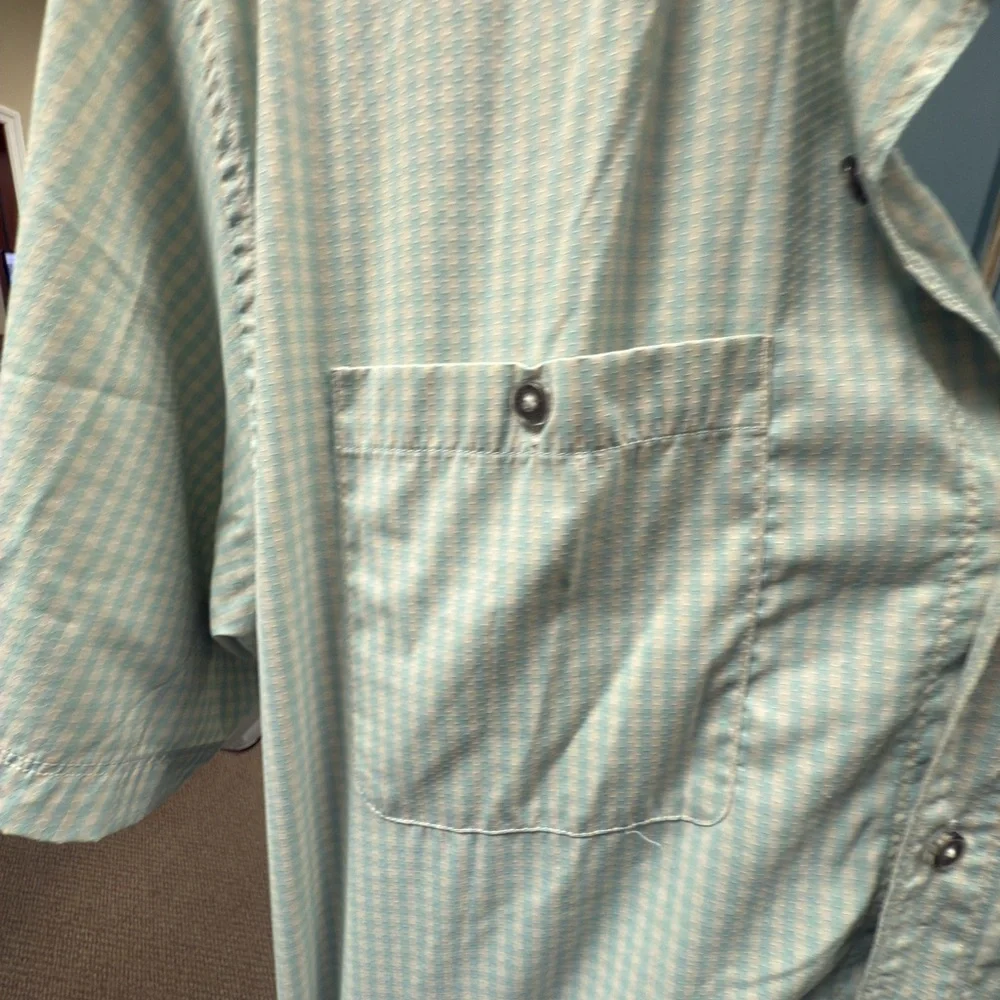 World wide Sportsman  Light Blue-Green Checkered Shirt‎ 2Xl